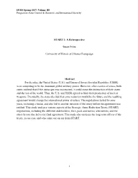 START I: a Retrospective Stuart Polen University of Illinois at Urbana