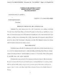 Defendant's Motion for a Bill of Particulars