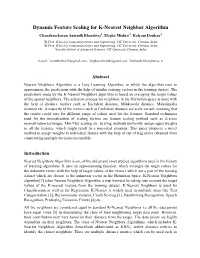 Dynamic Feature Scaling for K-Nearest Neighbor Algorithm
