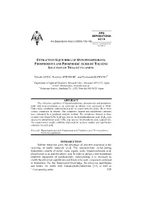 EXTRACTION EQUILIBRIA of HYPOPHOSPHOROUS, PHOSPHOROUS and PHOSPHORIC ACIDS by TOLUENE SOLUTION of TRI-N-OCTYLAMINE