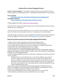 Inclusive Pedagogy” = I’Ve Included a Couple Useful Links I’Ve Found Below, but They Are Only As Good As They Are Actually USED, I.E