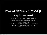 Mariadb Viable Mysql Replacement Scale12x.Pdf