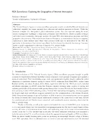 NSA Surveillance: Exploring the Geographies of Internet Interception