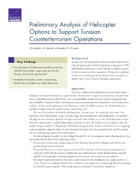 Preliminary Analysis of Helicopter Options to Support Tunisian Counterterrorism Operations