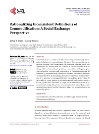 Rationalizing Inconsistent Definitions of Commodification: a Social Exchange Perspective