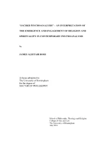 Sacred Psychoanalysis” – an Interpretation Of