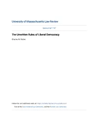 The Unwritten Rules of Liberal Democracy