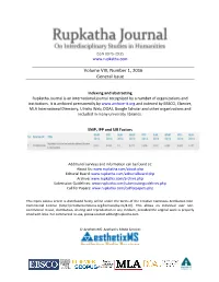Volume VIII, Number 1, 2016 General Issue