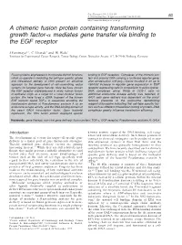 A Chimeric Fusion Protein Containing Transforming Growth Factor-Α
