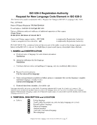 ISO 639-3 New Code Request