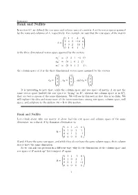 Rank and Nullity