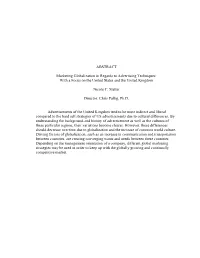 ABSTRACT Marketing Globalization in Regards to Advertising Techniques