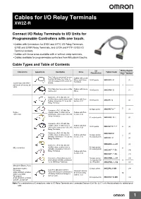 Cables for I/O Relay Terminals XW2Z-R