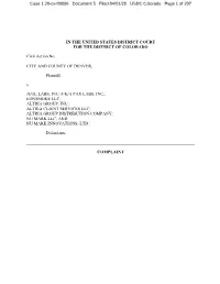 Case 1:20-Cv-00896 Document 5 Filed 04/01/20 USDC Colorado Page 1 of 207