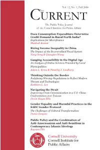 Current Provides a Platform for Public Policy Discourse Through the Work of CIPA Fellows and Their Mentors, with Contributions from the Public Affairs Community
