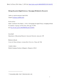 Diving Deep Into Digital Literacy: Emerging Methods for Research