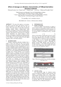 Effect of Damage on Vibration Characteristic of FDM Printed Lattice