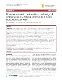 Ethnotaxonomical Considerations and Usage of Ichthyofauna in a Fishing