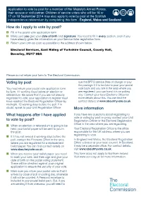More Information How Do I Apply to Vote by Post?