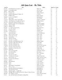 Accelerated Reader Quiz List