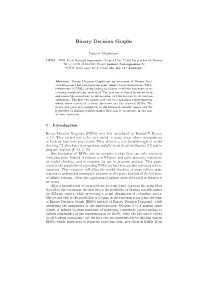 Binary Decision Graphs