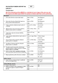 Delegated Powers Report No