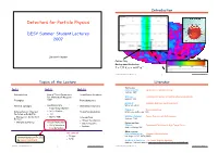 Detectors for Particle Physics Einführung