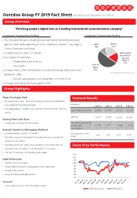 Ooredoo Group Fact Sheet Q4 2019 V1