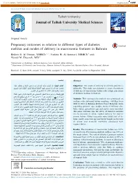 Pregnancy Outcomes in Relation to Different Types of Diabetes Mellitus and Modes of Delivery in Macrosomic Foetuses in Bahrain
