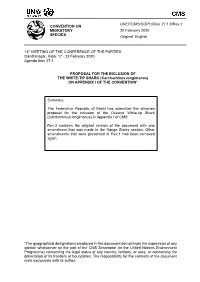 Proposal for Inclusion of the Oceanic White-Tip Shark in Appendix I of The