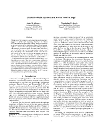 Sociotechnical Systems and Ethics in the Large