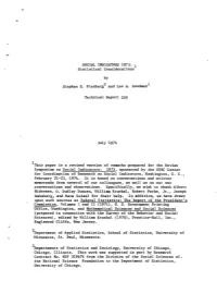 Technical Report 229 Social Indicators 1973 Statistical Considerations Stephen E Fienberg and Leo a Goodman.Pdf