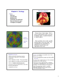 Chapter 6 - Virology Viruses in Action!!