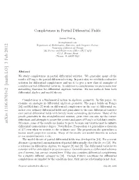 Completeness in Partial Differential Fields