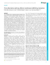 How Alternative Splicing Affects Membrane-Trafficking Dynamics R