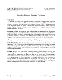 Invasive Plant Mapping Protocols