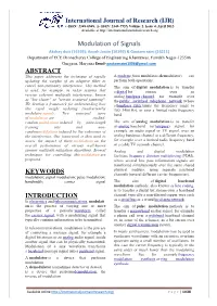 Modulation of Signals