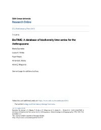 Biotime: a Database of Biodiversity Time Series for the Anthropocene