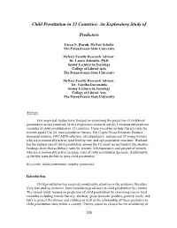 Child Prostitution in 12 Countries: an Exploratory Study of Predictors