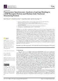 Fluorescence Spectroscopic Analysis of Ppgpp Binding to Camp Receptor Protein and Histone-Like Nucleoid Structuring Protein