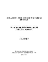 Headcount, Semester Hours, and Gpa Report