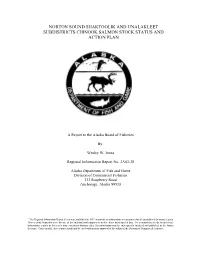 Norton Sound Shaktoolik and Unalakleet Subdistricts Chinook Salmon Stock Status and Action Plan