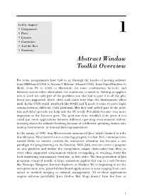 Abstract Window Toolkit Overview