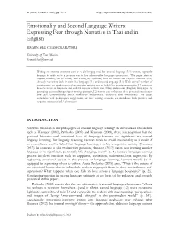 Emotionality and Second Language Writers: Expressing Fear Through Narrative in Thai and in English