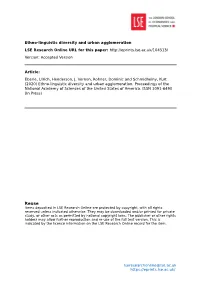 Ethno-Linguistic Diversity and Urban Agglomeration LSE Research Online URL for This Paper: Version: Accepted Version