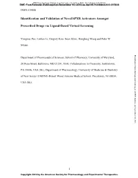 Identification and Validation of Novel Hpxr Activators Amongst