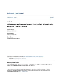 Incorporating the Duty of Loyalty Into the Model Code of Conduct