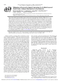 Mitigation of Layered to Spinel Conversion of a Li-Rich Layered