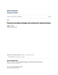Practical Precooling Strategies and Cycling Time Trial Performance