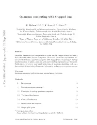 Quantum Computing with Trapped Ions